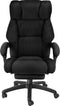 tectake® Luxe Bureaustoel Jillien - Ergonomische Directiestoel - Verstelbare Rugleuning en Voetsteun - Zwart