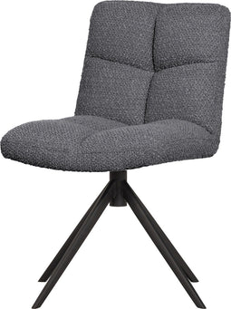 WOOOD Vinny Draaistoel - Boucle - Antraciet - 80x48x45