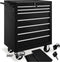 tectake® Gereedschapswagen - 7 Laden - Mobiel met Wielen - Zwart - 69 x 33 x 79 cm