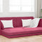 vidaXL - Ligbed - Sofa - 2-in-1 - Wijnrood - 213x144x60 - cm - Velvet