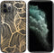 iMoshion Hoesje Geschikt voor iPhone 12 Pro Max Hoesje Siliconen - iMoshion Design hoesje - Goud / Zwart / Golden Leaves