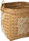 J-Line mand Tekening - bamboe - wit/natuur - 3 stuks