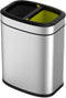 EKO - OLI-Cube Open Top Bin 10+10 liter - Stainless steel Polypropylene - mat RVS - Prullenbak