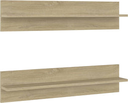 vidaXL - Wandschappen - 2 - st - 80x11,5x18cm - bewerkt - hout - sonoma - eikenkleurig