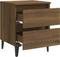 vidaXL - Nachtkastje - met - metalen - poten - 40x35x50 - cm - bruin - eikenkleur