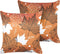 POINSETTIA - Sierkussen set van 2 - Oranje - 45 x 45 cm - Fluweel