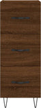 vidaXL - Dressoir - 34,5x34x90 - cm - bewerkt - hout - bruin - eikenkleur