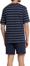 Schiesser Heren Shortama - Korte broek - V-hals - Donker blauw - M