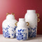 Heinen Delfts blauw vaas Goud Oortje laag