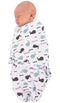 Bo Jungle - Inbakerdoek - Inbakerslaapzak - Swaddle - 0-4 maanden - Wrap Ocean Whales / Walvisjes Small - Blauw
