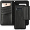 Selencia Hoesje Geschikt voor Samsung Galaxy S10 Hoesje Met Pasjeshouder - Selencia Surya 2-in-1 Uitneembare Vegan Lederen Bookcase - Zwart