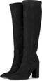 POSH by Poelman LAUREN - Dames Laarzen - Suedine Stretch - Zwart - Maat 37