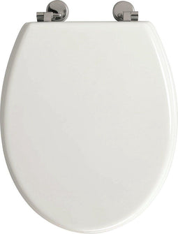 Allibert - Boliva Toiletbril - Geperst hout - Verchroomde scharnieren - Wit