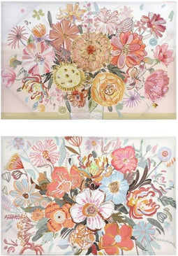 Canvas DKD Home Decor Blommor (2 Stuks) (90 x 3 x 60 cm)