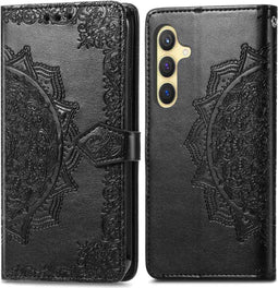 iMoshion Hoesje Geschikt voor Samsung Galaxy S24 Plus Hoesje Met Pasjeshouder - iMoshion Mandala Bookcase - Zwart