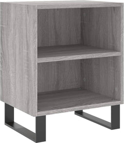 vidaXL - Nachtkastje - 40x30x50 - cm - bewerkt - hout - grijs - sonoma - eikenkleurig