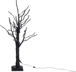 J-Line decoratie Kerstboom Kaal + 30 warm wit + adapter draad - zwart - 92 cm - LED