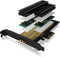 Icy Box PCIe 4.0 - PCIe extensiekaart voor 2x M.2 SSDs met heatsinks - Antraciet