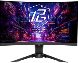 ASRock Phantom Gaming PG27QRT2A - Gaming Monitor - 27" 2560x1440 180Hz VA Gebogen 1500R - Zwart