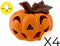 Halloween Pompoen set LED Decoratie - 4 stuks - Keramiek - inclusief batterijen
