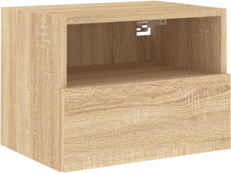 vidaXL - Nachtkastje - 40x30x30 - cm - bewerkt - hout - sonoma - eikenkleurig