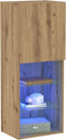 vidaXL - TV-meubel - met - LED-verlichting - Artisan - Eiken - 40,5x30x102 - cm