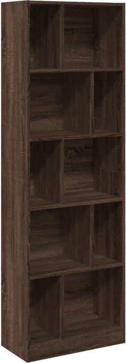 vidaXL - Boekenkast - 57x28,5x174 - cm - bewerkt - hout - bruin - eikenkleurig