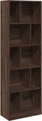 vidaXL - Boekenkast - 57x28,5x174 - cm - bewerkt - hout - bruin - eikenkleurig