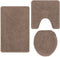 vidaXL - 3-delige - badmatset - Bruin - Polypropyleen - Antislip