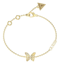 GUESS Armband Chrysalis Pave Butterfly Bracelet Yellow Gold Goudkleurig