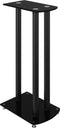 vidaXL - Luidsprekerstandaards - 2 - st - 3 - pijlers - gehard - glas - zwart