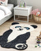 JINGJING - Kindervloerkleed - Zwart/Wit - 100 x 160 cm - Wol
