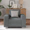 vidaXL - Fauteuil - in - Donkergrijs, - 59 - cm - Stof