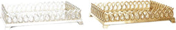Snackdienblad DKD Home Decor Spiegel Ziverachtig Gouden Hars (33 x 24 x 6,6 cm) (2 Stuks)