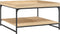 vidaXL - Salontafel - 80x80x45 - cm - bewerkt - hout - en - ijzer - sonoma - eikenkleur