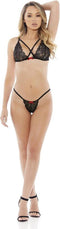 Kanten bh en slip set Barely Bare - - Zwart