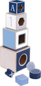 Jipy Houten Stapeltoren + 4 Blokken Blauw