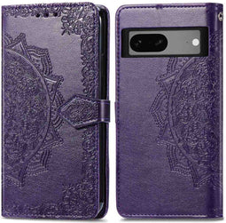 imoshion Hoesje Geschikt voor Google Pixel 7a Hoesje Met Pasjeshouder - imoshion Mandala Bookcase - Paars