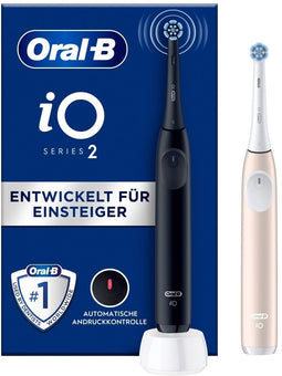 Oral-B iO Series 2 - Elektrische tandenborstel - 3 poetsstanden - Zwart & Roze (2 stuks)