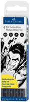 Faber-Castell fineliners - Pitt Artist Pen - Manga - 4-delig - zwart - FC-167132
