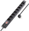 Sygonix SY-5799002 Stekkerdoos 19 inch 8-voudig Zwart Randaarde stekker 1 stuk(s)