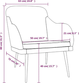 vidaXL Fauteuil 63x76x80 cm fluweel lichtgrijs