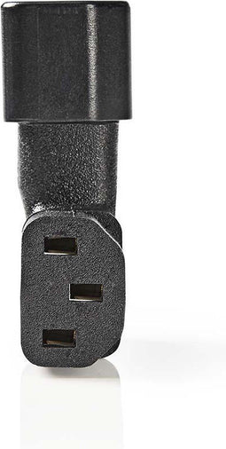 Nedis Verlengstekker - IEC-320-C13 - IEC-320-C14 - Rechts Gehoekt - Vernikkeld - PVC - Zwart - Envelop - 1 Stuks