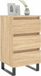 vidaXL - Nachtkastjes - 2 - st - 40x35x69 - cm - bewerkt - hout - sonoma - eikenkleurig
