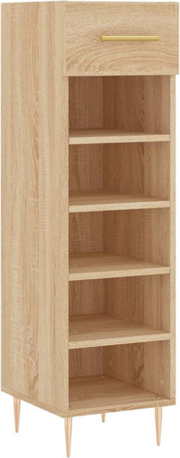 vidaXL - Schoenenkast - 30x35x105 - cm - bewerkt - hout - sonoma - eikenkleurig