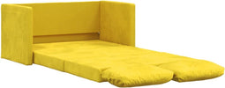vidaXL - Slaapbank - vloermodel - 2-in-1 - 122x204x55 - cm - fluweel - donkergeel