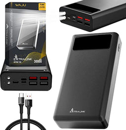 Extralink EX.19584 - Powerbank - 30000 mAh - Zwart