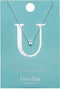 Orelia - Ketting met letterhanger U - Verstelbaar 40,5-45,5 cm - Zilverkleurig
