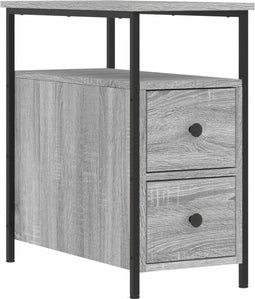 vidaXL - Nachtkastje - 30x60x60 - cm - bewerkt - hout - grijs - sonoma - eikenkleurig