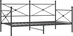 vidaXL - Slaapbank - zonder - matras - 100x200 - cm - staal - zwart